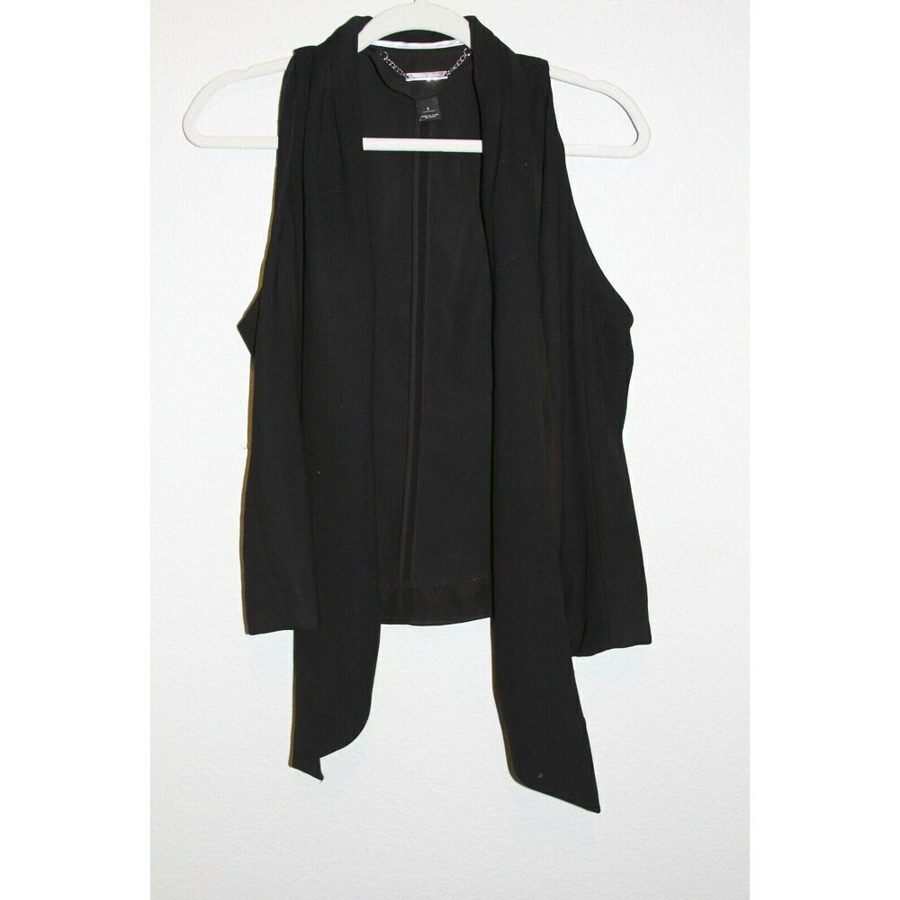 White House Black Market Top Small Black Womens Vest Sleeveless WHBM